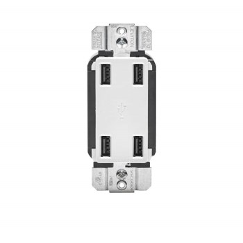 USB Charging Port Outlet - 4-Port, White