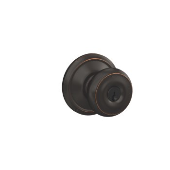 Schlage Georgian Keyed Entry Knob, Aged Bronze