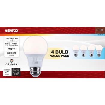 S11774 4pk 6w A19 3cct Bulb