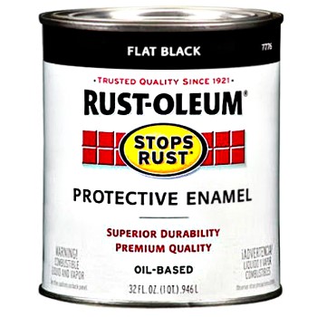 Stops Rust Protective Enamel Paint, Flat Black ~ Quart
