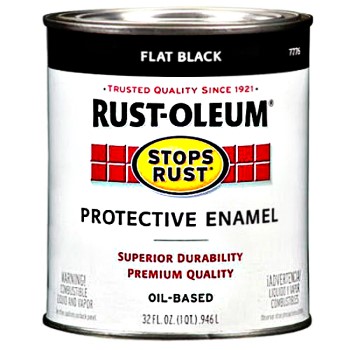 Rust-oleum 7776502 Stops Rust Protective Enamel Paint, Flat Black ~ Quart