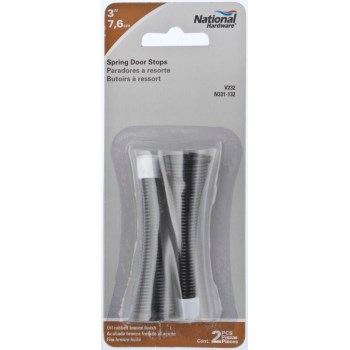 Spring Door Stop, Oil Rubbed Bronze - 3", 2pk