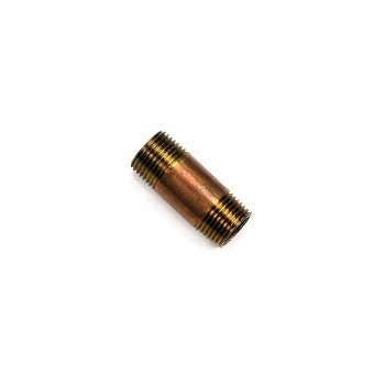 Nipple - Red Brass - 0.5 x 2 inch