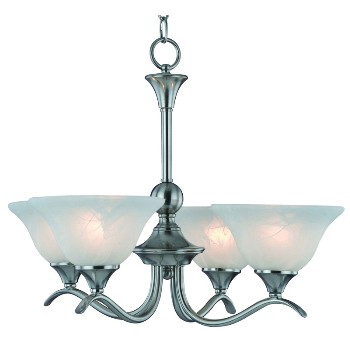 Hardware House  104029 Chandelier, Dover ~ 4 light, Satin Nickel 