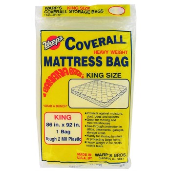 Warp Bros CB-86 King-Size Mattress Storage Bags, Yellow ~ 86" W x 92" L x 2 Mil