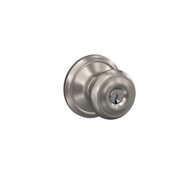 Schlage Georgian Keyed Entry Knob, Satin Nickel
