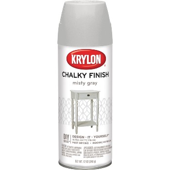 Chalky Finish Spray Paint, Misty Gray ~ 12 oz Cans