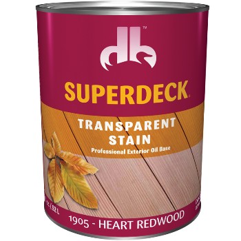 SuperDeck/DuckBack DB-1905-3 Exterior Transparent Stain, Heart Redwood ~ Quart 