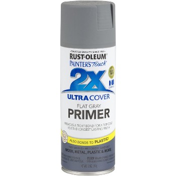 Spray Paint, 2X Ultra, Flat Gray Primer ~ 12 oz