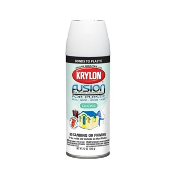 Krylon K02320 Fusion Plastic Paint, White Gloss ~ 12oz