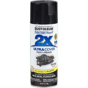 Rust-Oleum 249122 Ultra Cover Spray,  Gloss Black  ~ 12 oz Spray Cans