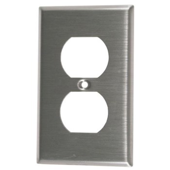 003-84003 Stainless Steel Duplex Outlet Plate