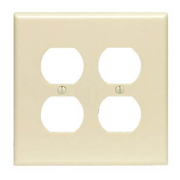 Leviton 002-PJ82-W Duplex Receptacle Wall Plate ~ White