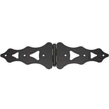 Ornamental Strap Hinge, Black ~ 10" 