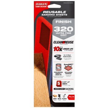 Diablo Sand Demon Reusable Sanding Sheet, 320 Grit - 5pk
