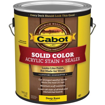 Cabot 1400001807007 Solid Color Acrylic Deck Stain Deep Base Gallon