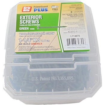 Grip-Rite Exterior Screw, Green - #8 x 1-1/4", 5 Lb