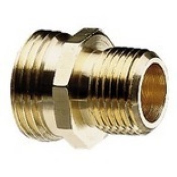 Nelson Double Male Brass Hose Connector - 3/4" MH x 1/2" MIP