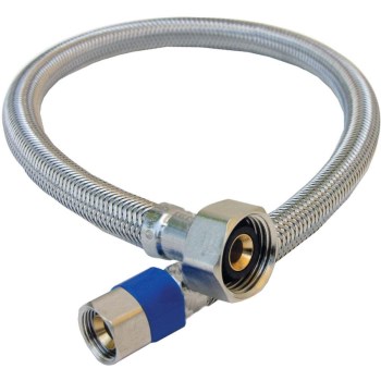 Faucet Connector, Braided SS - 3/8" Comp x 1/2" FIP, 12"
