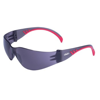 Global Vision Flyz Safety Glasses - Smoke Lens, Red Frame, Medium