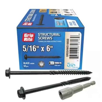 Grip Rite Structural Screw - 5/16" x 6"  (25 pack)