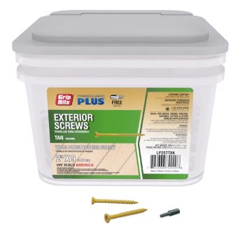 Grip-Rite PrimeGuard Plus #9 x 2" Tan Exterior Screw - 25 Lb
