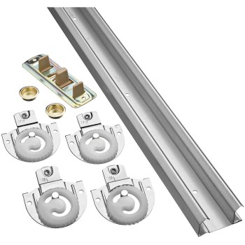 By-Pass Door Hardware, Galvanized - 48" for 3/4" to 1-3/8" Doors