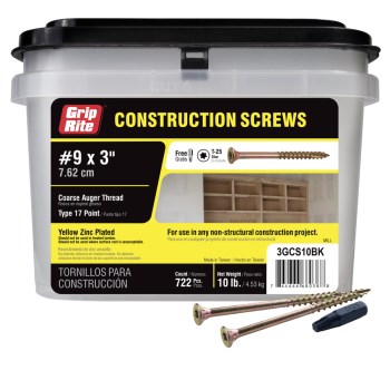 Prime Source #9 x 3" Gold Construction Screw (10 lb)