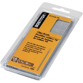 Bostitch 18-Gauge Brad Nails - 1-3/16" (1000pk)