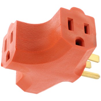 Heavy Duty Three Outlet Cube Wall Tap, Orange