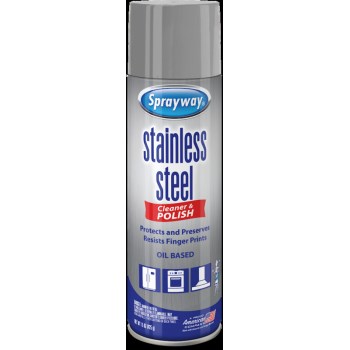 Sprayway Stainless Steel Cleaner, Oil-Based ~ 15 oz Aerosol