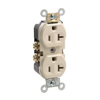 Leviton S01-BR20-15 Commercial Grade Duplex Receptacle - 20 Amp ~ Ivory