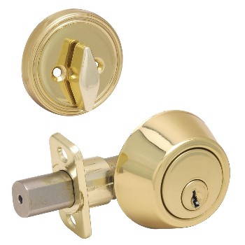 Hardware House/locks 129684 Single Cylinder Deadbolt, Polished Brass ~ Ka3