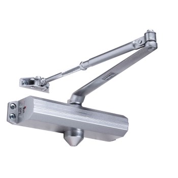 Heavy Duty Adjustable Door Closer,  Polished Aluminum Finish