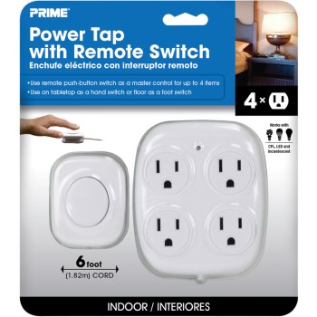 4 Outlet Power Tap w/Remote Switch