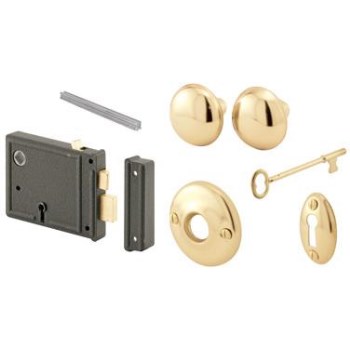 Lock Set, Horizontal Bit Key ~  Brass