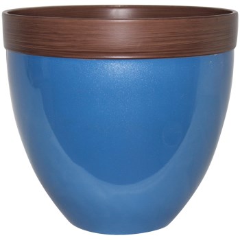 Southern Patio HDR-046875 Resin Planter,  Sailor Blue ~ 14.5"