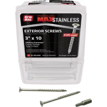 Prime Source 305 Stainless Deck Screw - #10 x 3", 1 Lb