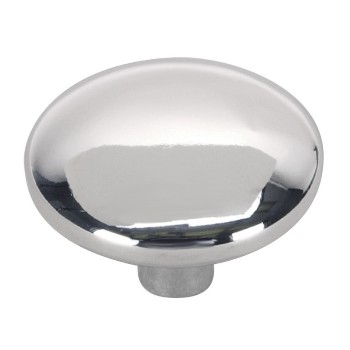 Round Cabinet Knob, Chrome 1 1/4 inch