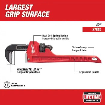 Milwaukee 10" Steel Pipe Wrench