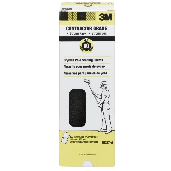 3M 051144102075 Drywall Sanding Sheets, 80 Grit  