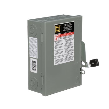 Square D 30 Amp Fusible Safety Switch, Plug Fuse