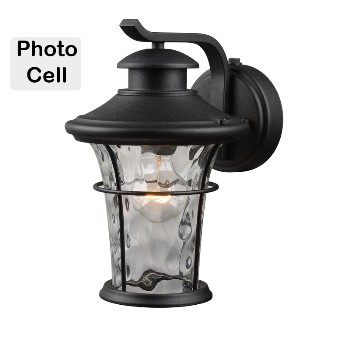 Wall Lantern, Black Photo Cell ~ 11 1/4"