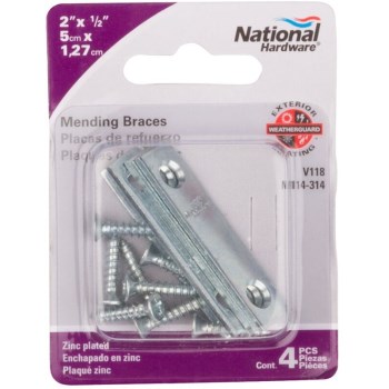 Zinc Mending Brace ~ 2" x 1/2"