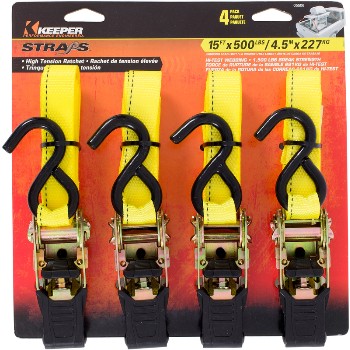 Hampton Products Intl Corp/Keeper 05506 15ft. Ratchet Tie-Down, 4 Pack