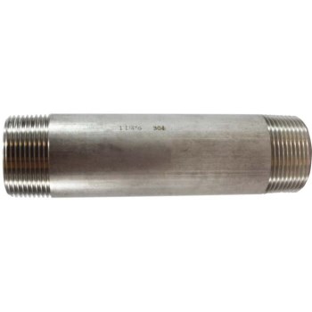 Pipe Nipple, Stainless Steel Schedule 40 - 1-1/4" Close