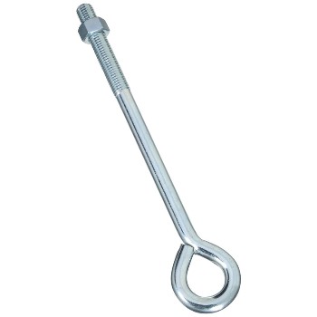 Eye Bolt with Hex Nut,  Zinc ~ 5/8" x 12"