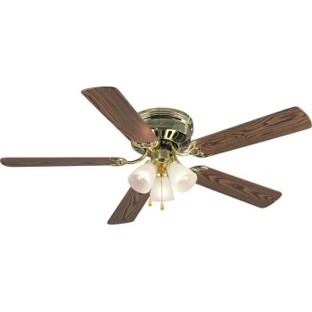 Bermuda Design Series Ceiling Fan, Polished Brass Finish ~ 5 Blade