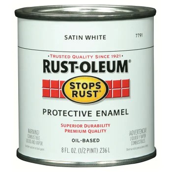 Stops Rust Enamel, Satin White - 1/2 Pint