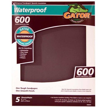 Waterproof Sandpaper, 9" x 11" ~ 600 Grit